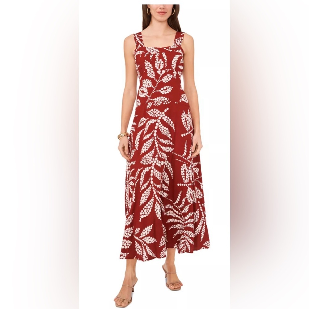 Vince Camuto Women’s Printed Square Neck Maxi Dress